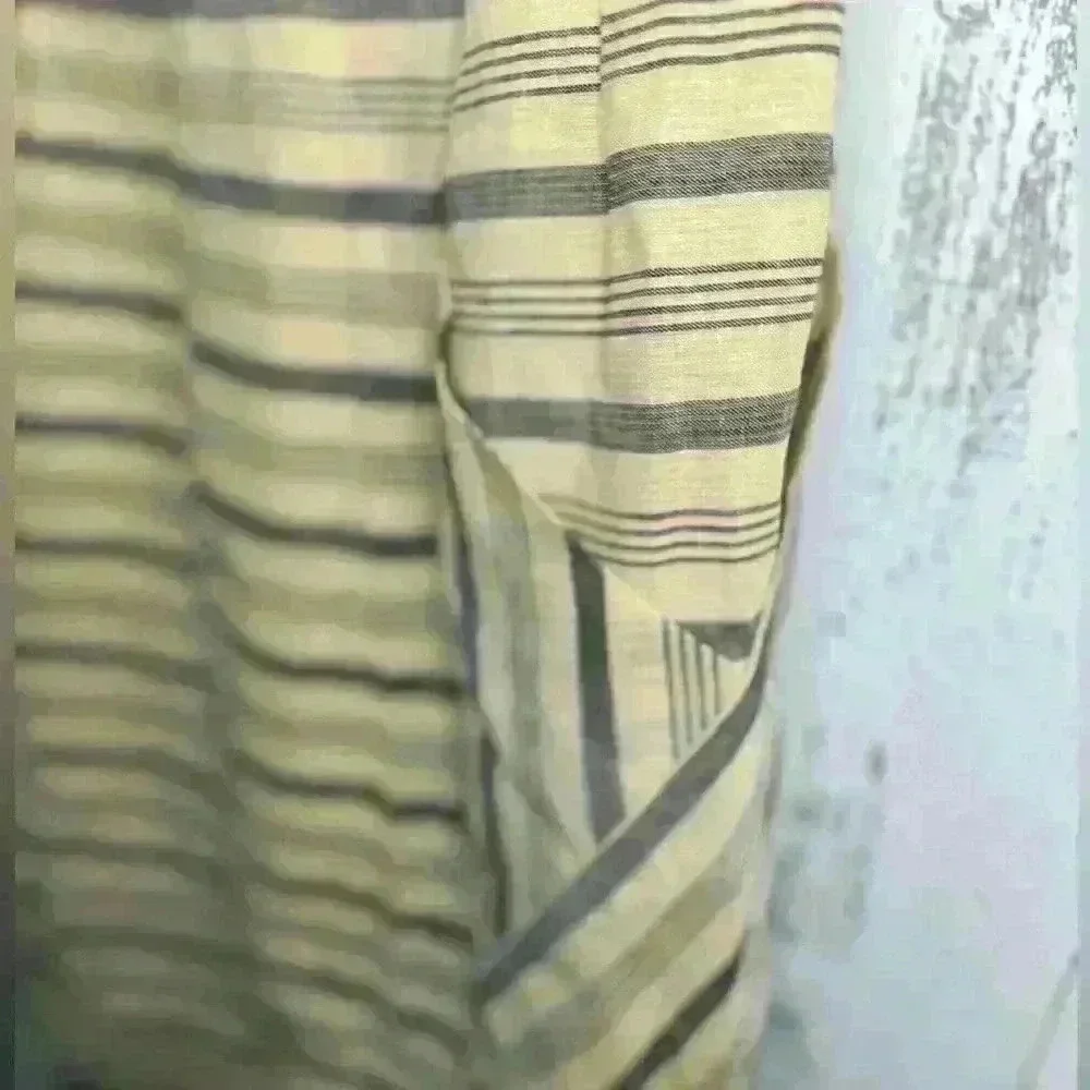 Anthropologie Maeve Changing Stripes Strapless Linen Dress with pockets - Picture 5 of 12